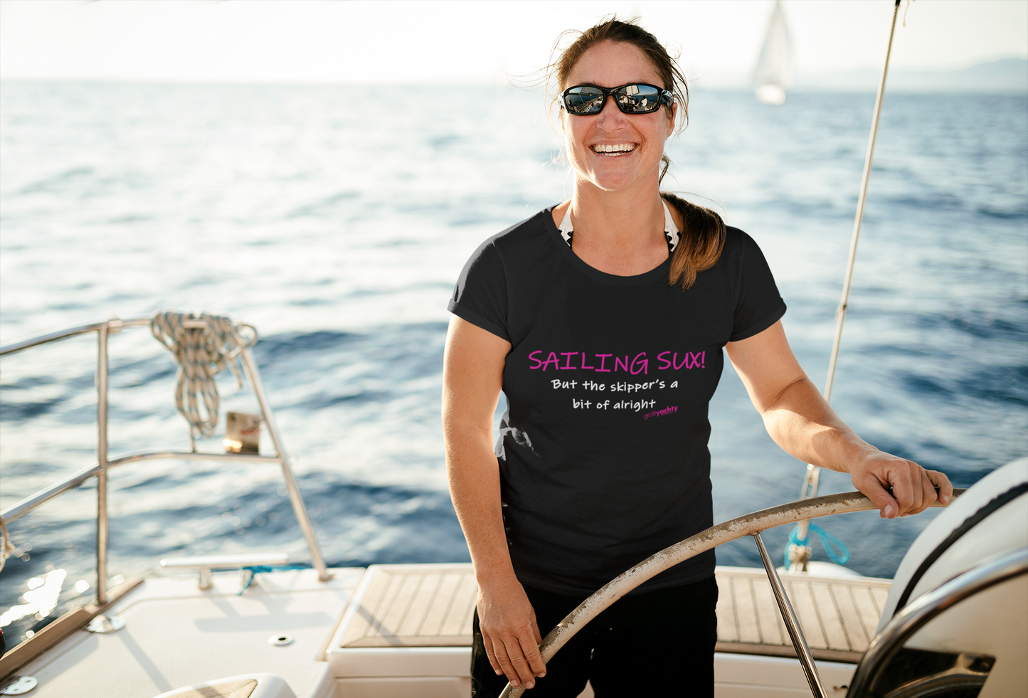 Sailing Sux, but the Skipper is a bit of alright - Ribbed Tee