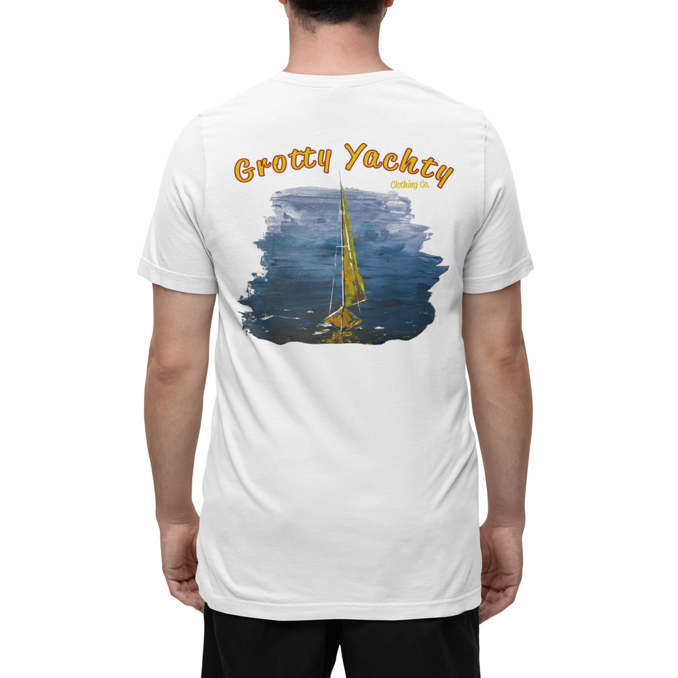 Yellow Yacht painted print – Grotty Yachty Clothing
